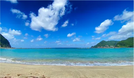 竹野浜の砂浜と海